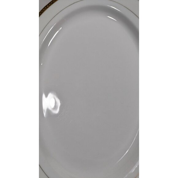 Noritake Chanossa Oval Serving Platter Porcelain Gold Floral Trim Vintage - Picture 12 of 16